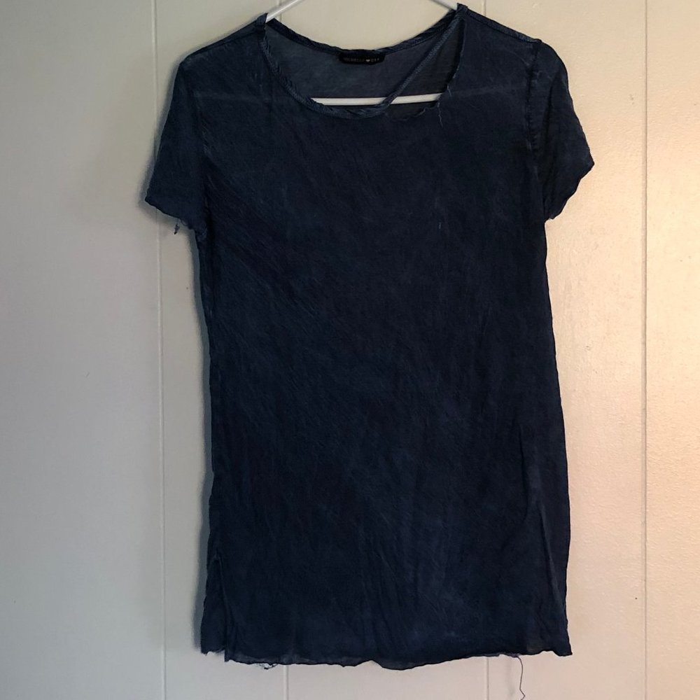 blue, acid wash, destressed, sheer